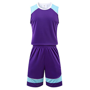 Ensemble short et maillot de basket personnalisé par sublimation, bleu marine, blanc, rouge, sans manches, anti-transpiration, unisexe adulte, tenue de sport - Product Image 5