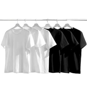 เสื้อยืดคอกลมทรงหลวมผ้าฝ้ายสีพื้น 180 กรัม ปักโลโก้ตามสั่ง ราคาโรงงานบังกลาเทศจีน สำหรับผู้ชาย - Product Image 1