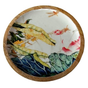 Bandeja DE SERVICIO DE MADERA rectangular esmaltada impresa de tamaño personalizado Bandeja decorativa moderna para té y frutas para cocina y uso doméstico - Product Image 1