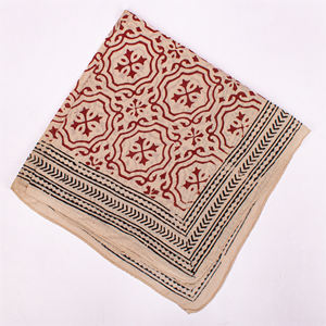 Bandana carrée en coton de luxe écologique, style bohème, imprimée à la main, respirante, unisexe, pour le cou et la tête - Product Image 6