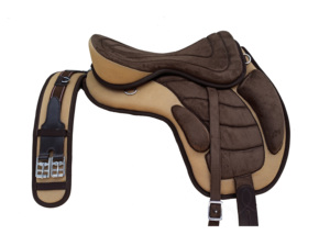 Silla de Montar Freemax sin Montura para Caballo, Beige Marrón, Ligera, Flexible, Ajustable, Cómoda, para Entrenamiento - Product Image 2