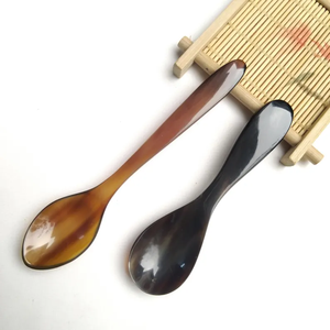 Cuillère à caviar en corne de buffle faite à la main luxueuse et cuillère à dessert en corne de vache pour dîner et petit déjeuner au prix le plus bas - Product Image 2