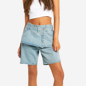Shorts de Mezclilla Casuales a la Moda para Mujer, Corte Ajustado, Transpirables y Cómodos, para Verano - Product Image 2