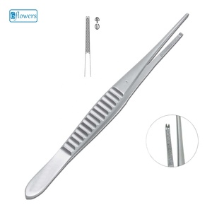 Pinces à tissus Gillies 1x2 à dents, manuelles, en acier inoxydable, pince chirurgicale, certifiées CE, instrument de chirurgie générale - Product Image 1