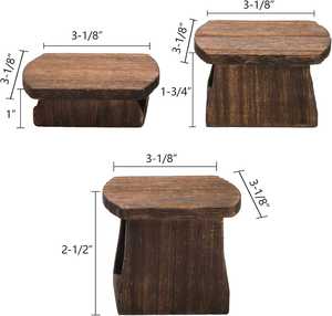 Présentoirs rustiques en bois faits à la main, mini socles pour bijoux, montres et décoration intérieure - Product Image 3