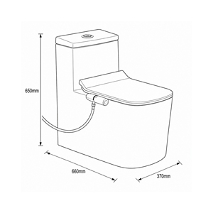 Inodoro de una pieza Hammer Pro, taza alargada, doble descarga, sifón de chorro, montaje en el suelo, ecológico, fácil de limpiar, 5 años de garantía para baño - Product Image 2