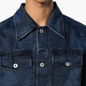 Chaqueta de Mezclilla para Hombre de Estilo Único, Chaqueta de Mezclilla de Color Sólido para Hombre, Chaqueta de Mezclilla para Hombre en Stock - Product Image 5