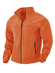<b>Men's</b> Black Fleece Jacket Full Zip Stand Collar Casual Outdoor Windproof <b>Thermal</b> Coat Regular Fit Autumn Wear - Product Image 6