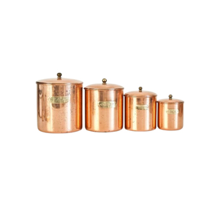 Hammered Metal Kitchen Canister Set Airtight Copper Plated Stainless Steel <b>Jars</b> For Tea Coffee And Sugar Vintage <b>Decorative</b> Food - Product Image 2