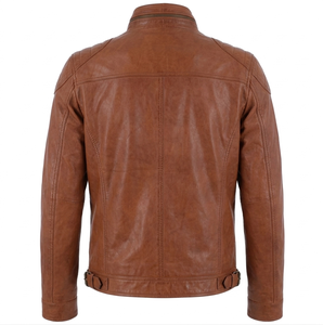 Hot Sale Men's Casual Loose <b>Leather</b> <b>Jacket</b> Lapel Zipper Men's <b>Leather</b> <b>Jacket</b> MEN'S GENUINE COWHIDE PREMIUM <b>LEATHER</b> <b>JACKET</b> - Product Image 3