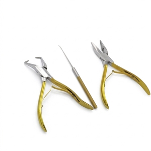Pinzas de Acero Inoxidable con Empuñadura Morada para Extensiones de Cabello, para un Posicionamiento Preciso de Microperlas, para Uso en Salón - Product Image 3