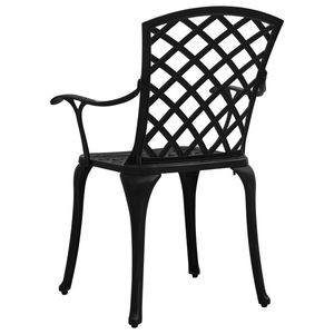 Ensemble de 2 chaises de jardin en aluminium moulé noir, design ergonomique standard - Product Image 5