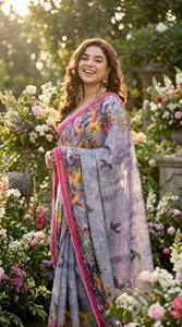 Sari vintage indien KUNJ CREATION, design exclusif, pour les amateurs de mode, tenue traditionnelle pour fêtes, festivals et mariages. - Product Image 4