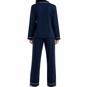 Conjunto de pijama transpirable para mujer, ropa de dormir cómoda con botones y manga larga, conjunto de ropa de dormir de tela suave para mujer - Product Image 3