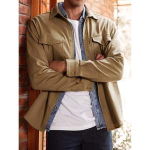 2025 Veste chemise boutonnée en sergé décontractée pour hommes Design léger à manches longues - Product Image 6