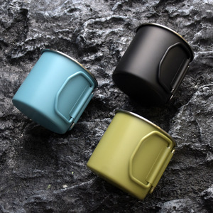 Tasse de camping décontractée en acier inoxydable 04, tasse industrielle d'extérieur Feng Shui, tasse à café et à bière avec poignée pliable - Product Image 3