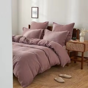 Ensemble de housse de couette rayée grise 3 pièces avec 2 taies d'oreiller, style simple, literie pour la maison - Product Image 5