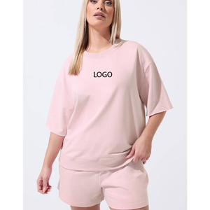 T-shirts graphiques personnalisés, impression sérigraphique, col rond, coupe oversize, streetwear, vêtements pour femmes, col rond, t-shirt en spandex lourd - Product Image 3