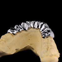 Luxueux Hip Hop Grillz Diamant Dents Invisible Réglage 925 Sterling Sliver Personnalisé Moissanite Diamant Grillz