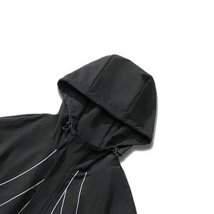 Sweat à capuche coupe-vent pour homme en nylon/coton, décontracté, écologique, respirant, style streetwear, service OEM, logo frontal - Product Image 2