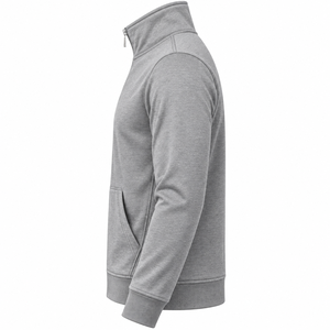 <b>Women's</b> Gray <b>Zip</b>-<b>Up</b> Sweatshirt Stand Collar Full Sleeve Knitted Solid Color Breathable Autumn Casual <b>Jacket</b> - Product Image 2