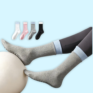 ODM Pilates <b>Socks</b> with Ribbed Cotton Custom Cuff Logo Solid Pattern <b>Socks</b> <b>Grip</b> Non-Slip Yoga <b>Socks</b> - Product Image 1