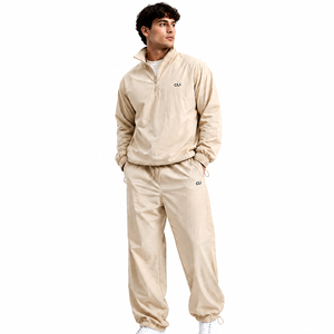 Chaqueta cortavientos de nailon ligera con media cremallera y cuello alto, transpirable y de secado rápido, para exteriores, de alto rendimiento, personalizable, tipo pullover, conjunto. - Product Image 1