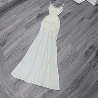 Robes de soirée sexy pour femmes, style princesse, taille naturelle, coupe ajustée, sans bretelles, en mousseline, décontractées, lavables, en tissu teint uni, directement de l'usine