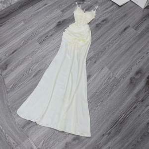 Robes de soirée sexy pour femmes, style princesse, taille naturelle, coupe ajustée, sans bretelles, en mousseline, décontractées, lavables, en tissu teint uni, directement de l'usine - Product Image 6