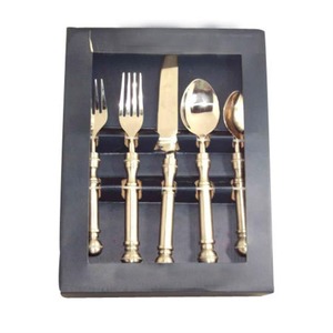 GLOSSY TOUCH ART GT72195 Ensemble de couverts contemporains, cuillère, fourchette, design minimaliste portable, ustensiles de table, vaisselle, usage domestique - Product Image 1