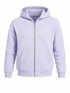 Sweat-shirt à capuche pour homme, couleur unie, en molleton extensible/coton, coupe classique, streetwear décontracté, respirant, écologique, sweat-shirt d'automne - Product Image 5