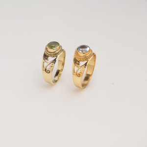 Brass <b>Ring</b> Peridot Faceted Fixed Size Elegant Vintage Glam <b>Statement</b> <b>Ring</b> Handmade Women Jewelry Moku Jewellery Bezel Setting - Product Image 6