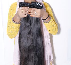 Extensiones de Cabello Humano Indio Natural Remy Virgen Liso al por Mayor, Sin Procesar, con Cutícula Alineada, Baratas - Product Image 4