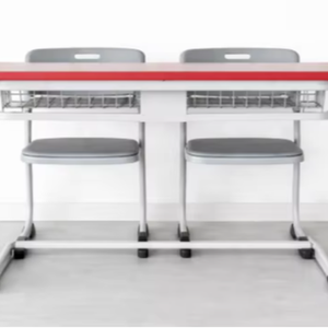 Bancos y Escritorios Escolares de 2 Plazas, Muebles para Aula, Juego de Escritorio y Banco para Estudiantes de Madera y Metal - Product Image 1
