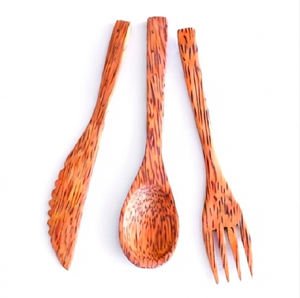 Ensemble de couverts en bois moderne au design minimaliste, sculpté à la main, compatible lave-vaisselle, pour la maison, les restaurants, les événements et l'hôtellerie - Product Image 1