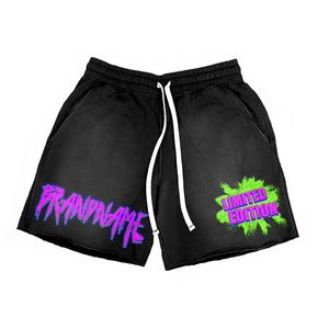 Brandname Men's 2 Piece <b>Set</b> T-Shirt & Shorts Black Street Style Embroidered Logo Summer Wear - Product Image 6