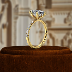 IGI Certified Lab Grown Diamond Ring, 1.5CT Marquise Hidden Halo Engagement Ring, 14K Yellow Gold Ring, Solitaire Wedding Ring - Product Image 6