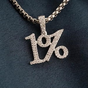 Iced Out 1 Percent Pendant Moissanite Custom Number Pendant Hip Hop <b>Statement</b> Jewellery for Men - Product Image 2