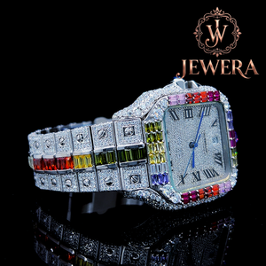 Reloj de Acero Inoxidable con Moissanita de Excelente Calidad, Estilo Hip Hop para Hombre, con Bisel Totalmente Cubierto de Piedras y Acabado de Joyería Premium - Product Image 2