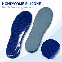 Semelles intérieures en silicone nid d'abeille souples pour hommes et femmes, respirantes, amortissantes, inserts pour chaussures de sport, à découper sur mesure