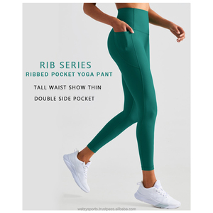 High Waist Women's Gym Pants with Pockets Wholesale Good Price Seamless Yoga Leggings for Workout - Product Image 4