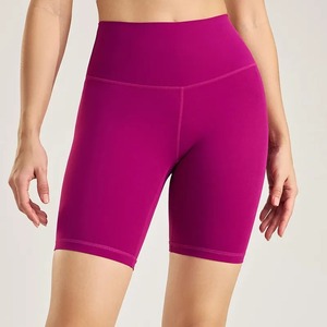 Shorts de Yoga de Cintura Alta para Mujer, Color Sólido, Logotipo Personalizado, Venta al Por Mayor, Tallas Grandes, Ropa Deportiva, Transpirable, Secado Rápido, Spandex/Poliéster - Product Image 1