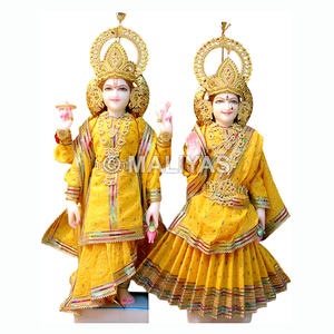 รูปปั้นพระลักษมีนารายณ์ทำจากหินอ่อน |   พระพุทธรูปหินอ่อนลาคชมีนารายันระดับพรีเมียมสำหรับบ้านและวัด – มาลียาส - Product Image 1