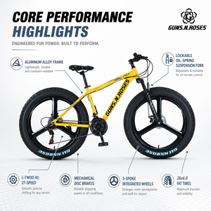 Vélo de montagne à pneus larges de 26 pouces, cadre en alliage d'aluminium, 27 vitesses, vélo <span class=keywords><strong>VTT</strong></span> avec roues à 3 rayons, fournisseur OEM ODM - Product Image 2