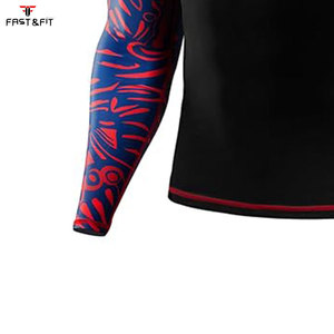 Vente en gros de vêtements de sport pour hommes à manches longues, en polyester et nylon, anti-UV, respirants, à séchage rapide, avec logo personnalisé - Product Image 3