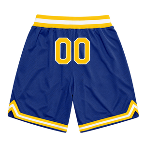 Pantalones Cortos de Baloncesto de Malla Sublimada Azul y Amarillo para Hombre, Pantalones Cortos Deportivos de Poliéster con Estampado Digital para Entrenamiento, Ropa Deportiva - Product Image 2
