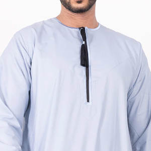 Thobe árabe de moda para hombre, estilo Dubái, Jubba, vestido largo para oración del Eid, tradicional musulmán, talla grande, algodón transpirable, islámico. - Product Image 4