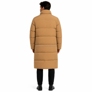 <b>Men</b> <b>Long</b> <b>Puffer</b> <b>Coat</b> Casual Winter Jacket Thick Padding High Collar Zip Front Outdoor Clothing Factory Direct Supply - Product Image 2