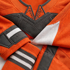 Men's <b>Orange</b> Hockey Uniform Set With Protective Padding And Matching <b>Socks</b> - Product Image 6
