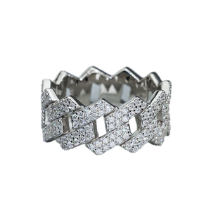 Bague à maillons en diamant moissanite glacée bijoux hip hop diamant personnalisé excellente taille belle bague cadeau pour sa bague de mariage - Product Image 1